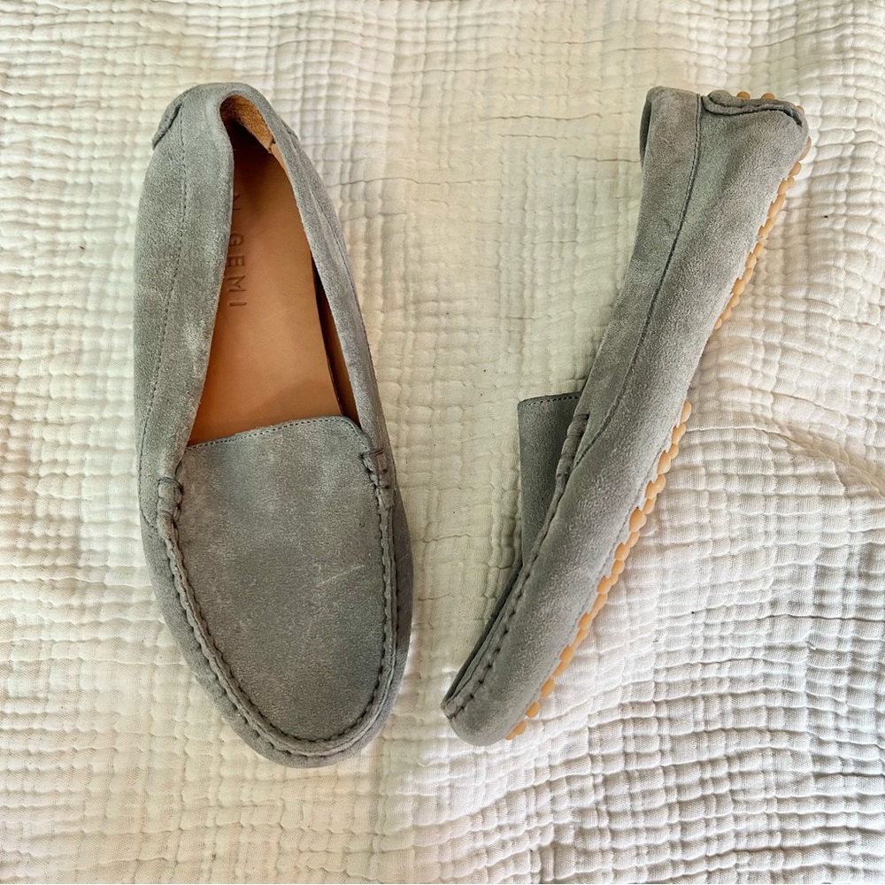 M. Gemi | Gray Suede Felize Slip On Driving Mocassin Flats